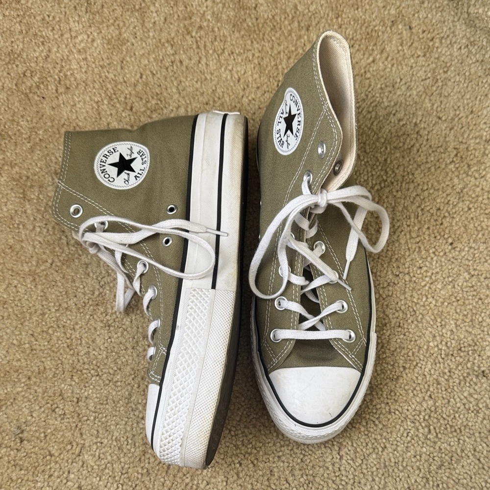 Converse Women's Platform Sneakers - Olive
